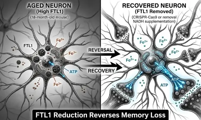 New research found that a protein called FTL1 is the primary driver of brain aging and discovered that removing it actually reverses memory loss