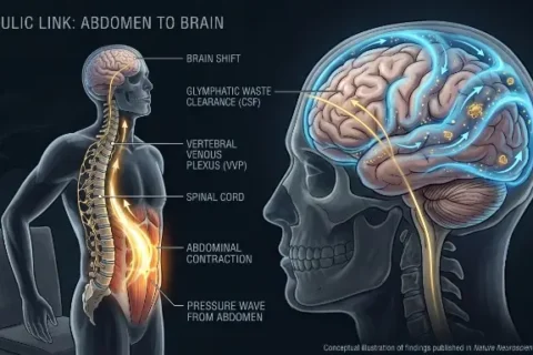 Scientists discovered that your abdomen and your brain are connected by a hydraulic pump and it cleans your brain every time you move
