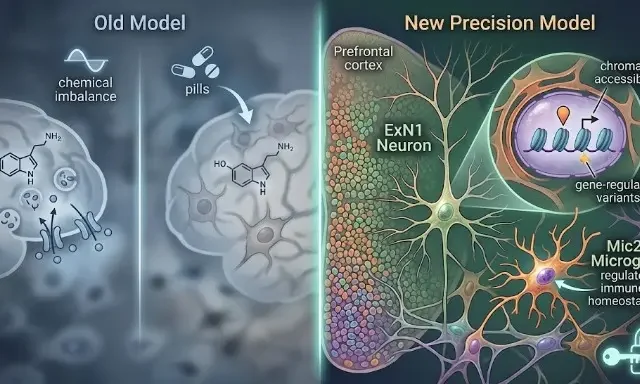 New research found that depression is concentrated in two specific cell types in the prefrontal cortex and current drugs do not target either of them