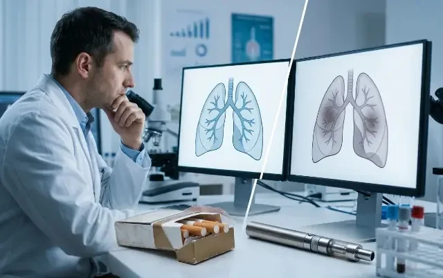 Scientists found that e-cigarettes, marketed for years as the safe exit from smoking, are linked to significantly higher lung cancer risk in people who use them after quitting