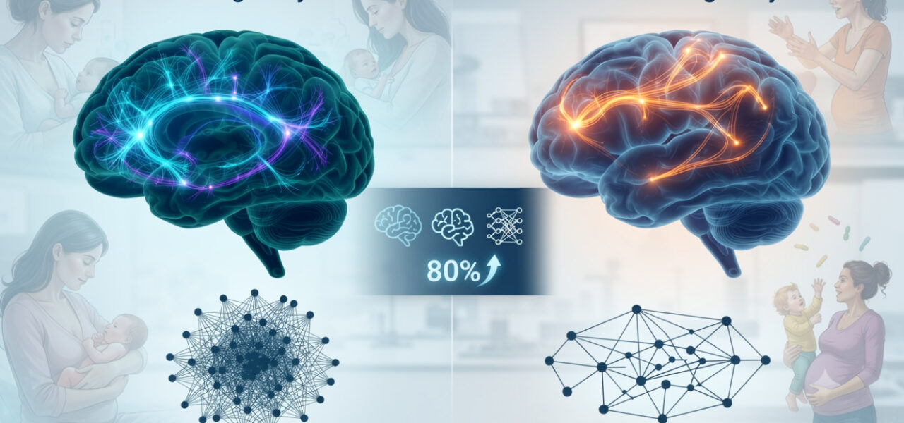 Researchers scanned 110 women before and after pregnancy and found that a second pregnancy completely rewires different brain networks than the first one did
