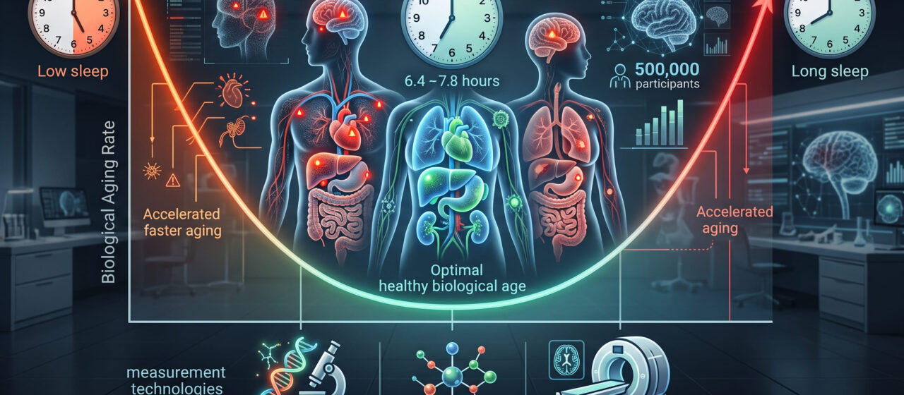 A Nature study found that sleeping more than 8 hours ages your organs as fast as sleeping fewer than 6. Half a million people, 17 organs, 23 aging clocks all showed the same U-shaped curve.