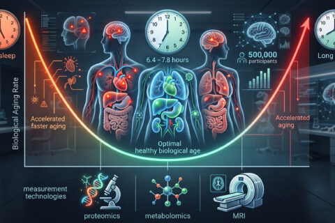A Nature study found that sleeping more than 8 hours ages your organs as fast as sleeping fewer than 6. Half a million people, 17 organs, 23 aging clocks all showed the same U-shaped curve.