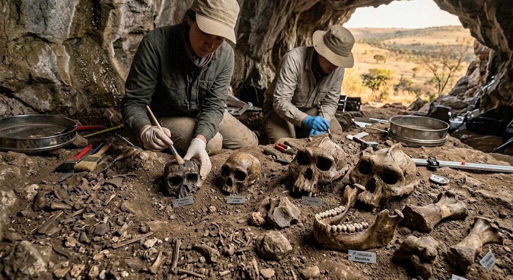 A study of 18 fossils from a South African cave found that Homo erectus, likely our direct ancestor, lived there 2 million years ago. At that site, it was outnumbered 10 to 1 by another human species.